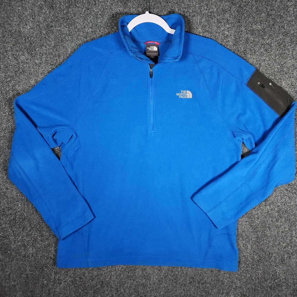 The North Face Flashdry Sweater Mens Size Large 1/4 Zip Fleece Pullover Blue